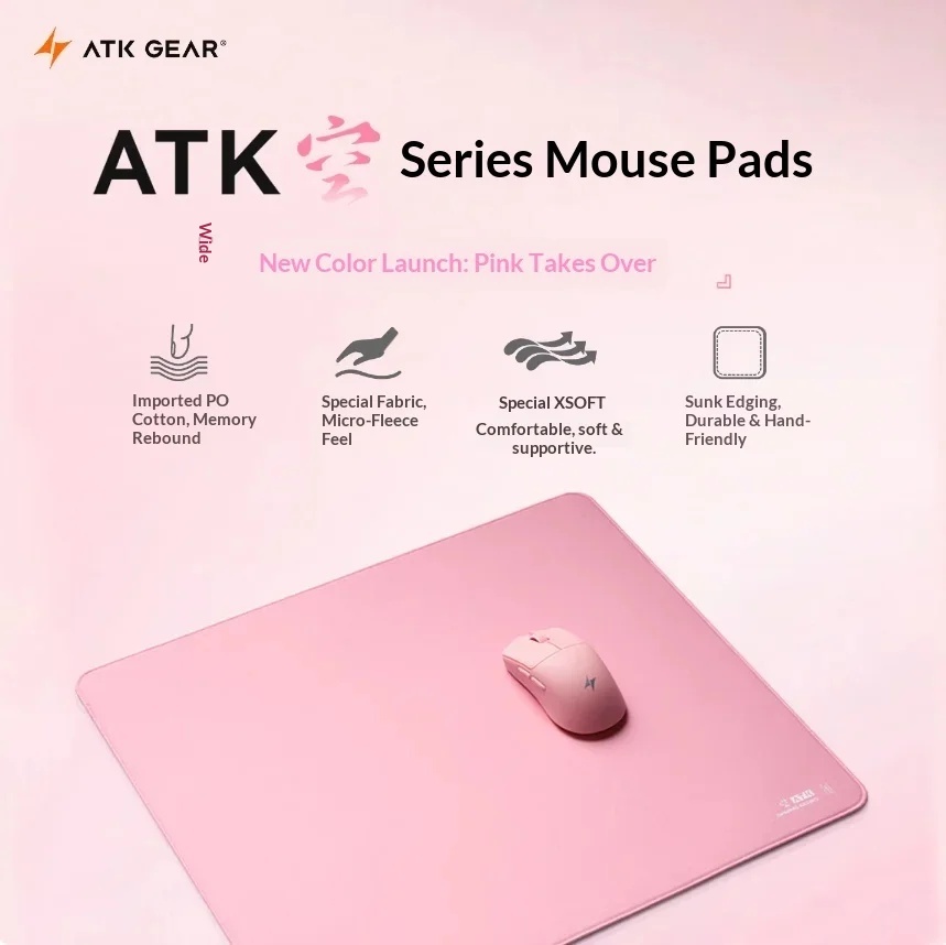 ATK Sky Pink Large Gaming Mous - Pc Gaming Pink ulasan dan harga