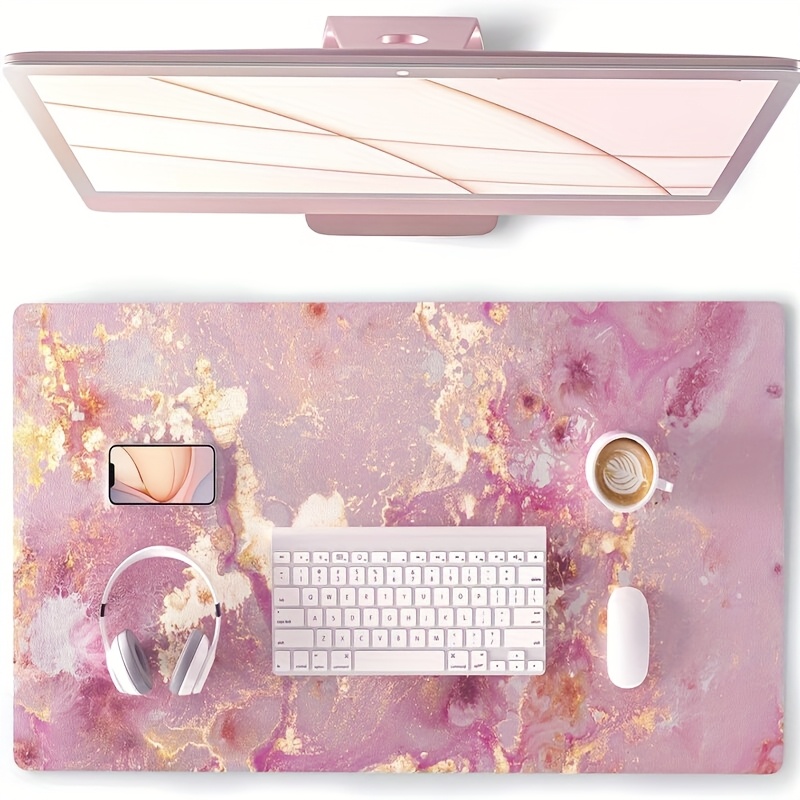 Large Pink Marble Desk Mat Rub - Pc Gaming Pink ulasan dan harga