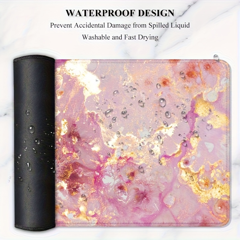 Large Pink Marble Desk Mat Rub - Pc Gaming Pink ulasan dan harga